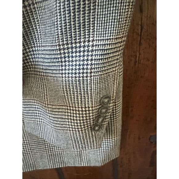 Mens Savile Row Jacket Brown Herringbone 100% Wool Blazer‎ Pockets Woolmark 44R - Picture 7 of 8